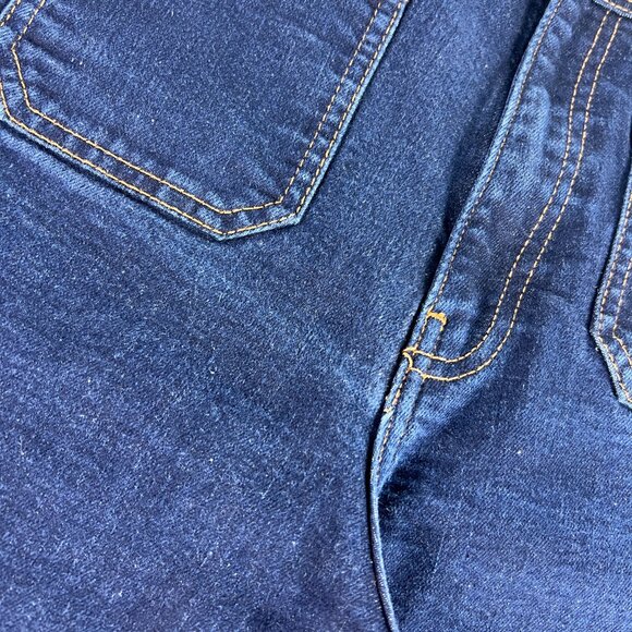 Zara Jean Women 31x27* Marine Straight High Rise Wide Leg Dark Blue Denim Tag 10 - Picture 2 of 16